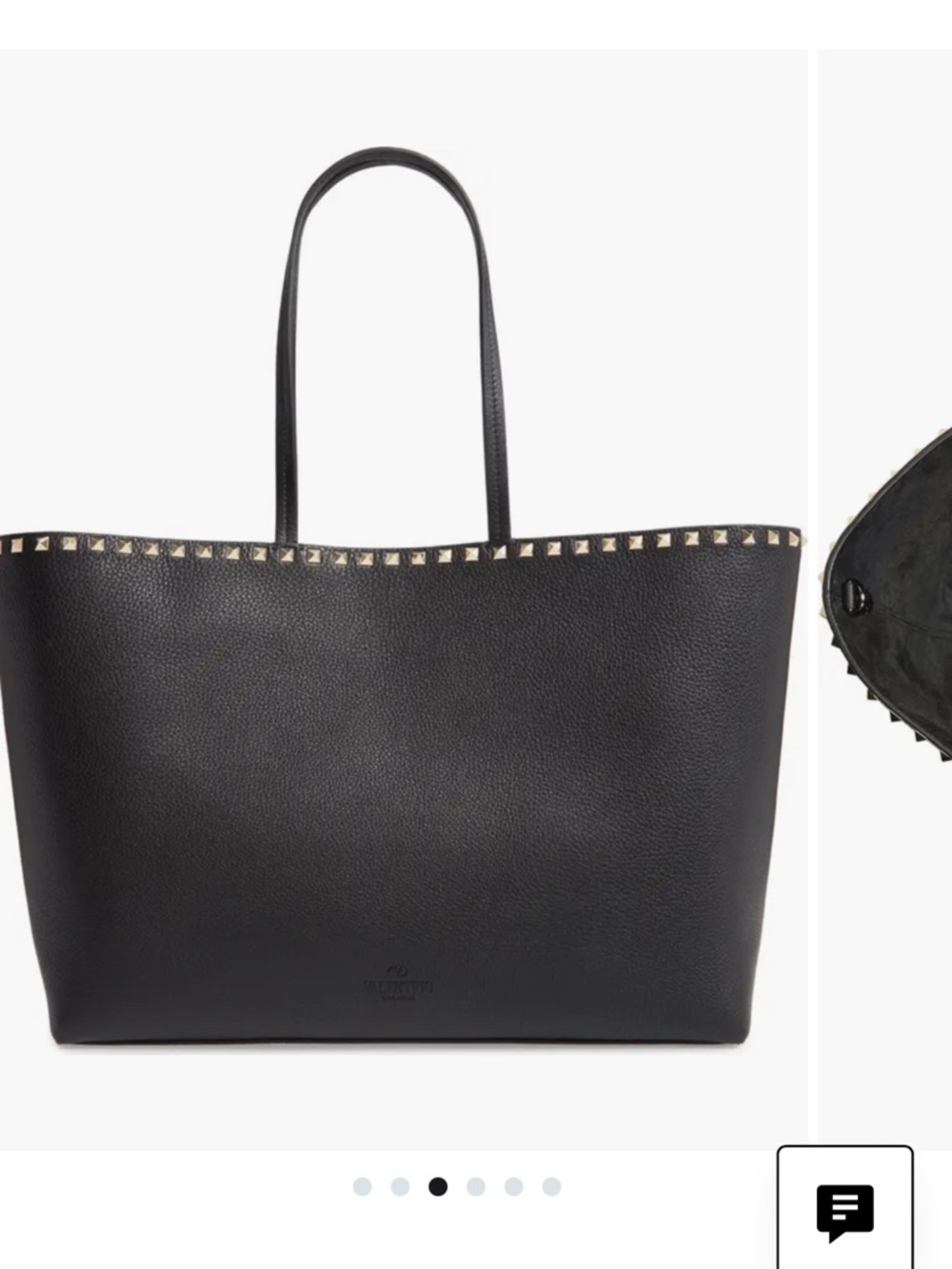 Valentino Garavani Rockstud Leather Tote - Black - Picture 4 of 16